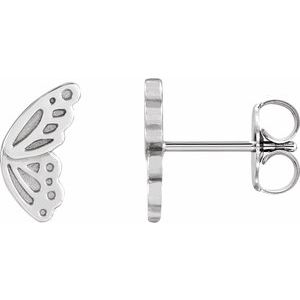 Platinum Butterfly Wing Earrings