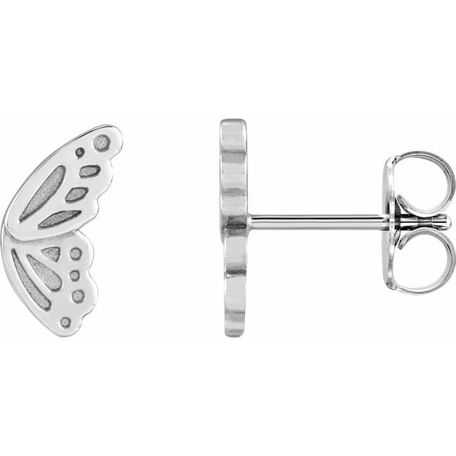 Sterling Silver Butterfly Wing Earrings