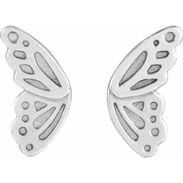 Sterling Silver Right Butterfly Wing Earring