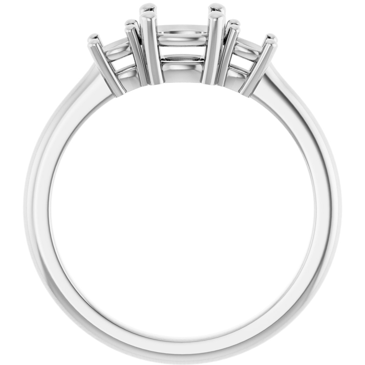 7x5 mm Emerald Engagement Ring Mounting view 2