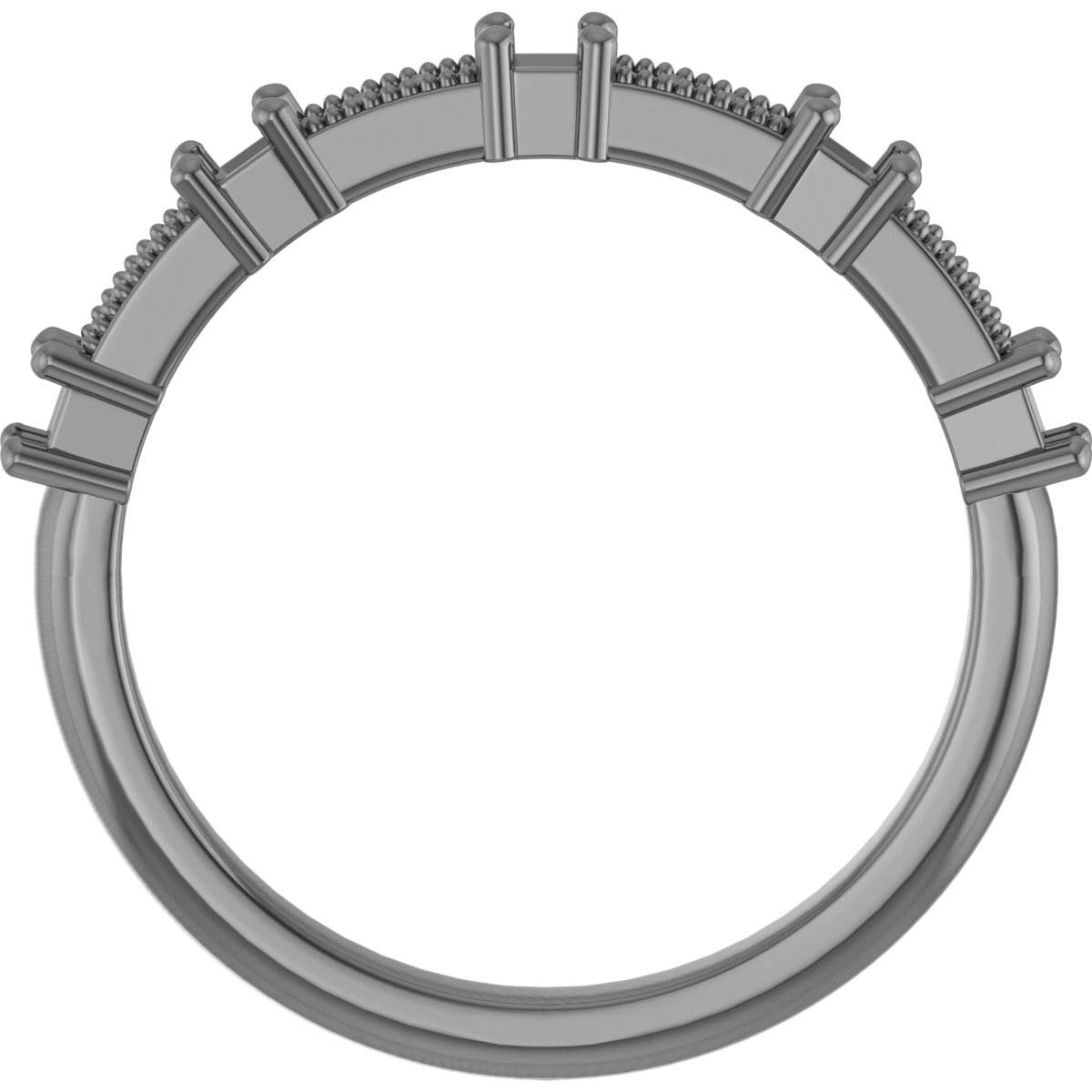 5x3 mm Emerald Anniversary Band Mounting view 2