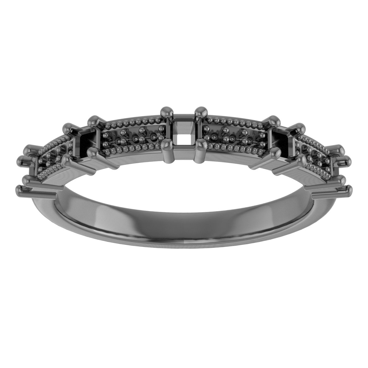 5x3 mm Emerald Anniversary Band Mounting view 3