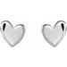 Sterling Silver 4 mm Asymmetrical Heart Threaded Post & Back Earrings