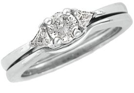 Platinum 3 Stone Diamond Engagement Ring .5 CTW Ref 981570