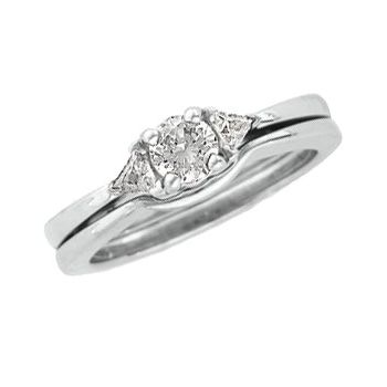 Platinum 3 Stone Diamond Engagement Ring .38 CTW Ref 115253