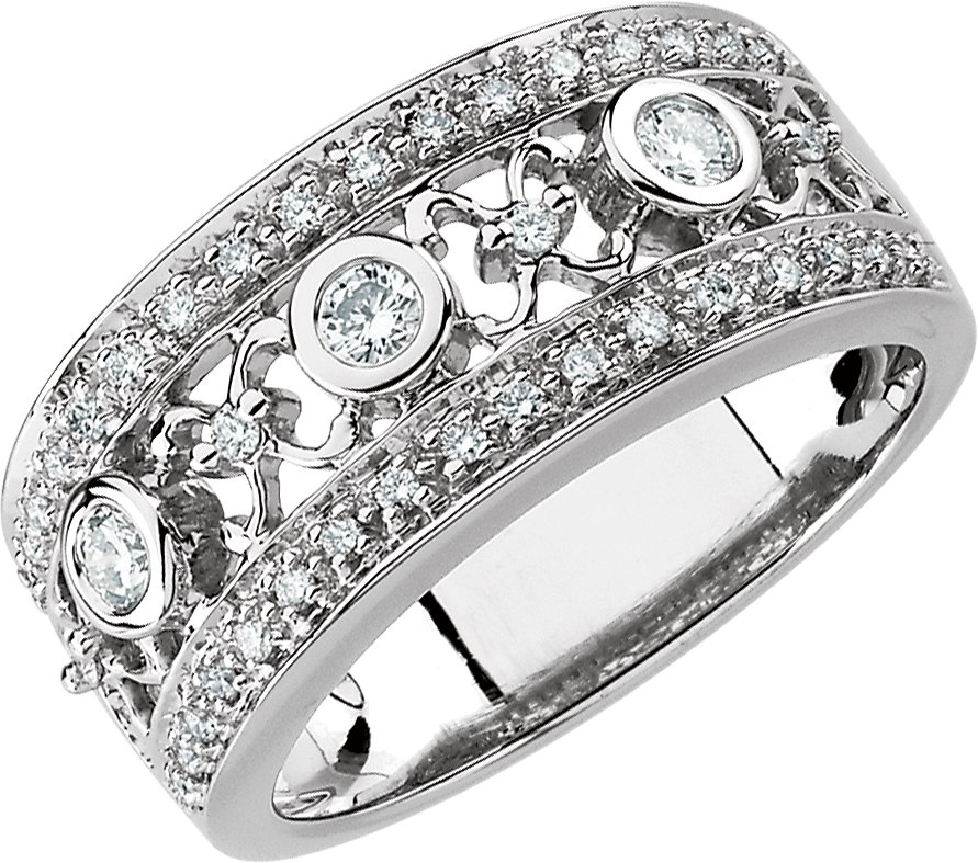14K White 3/8 CTW Diamond Anniversary Band