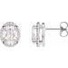 Platinum 1/2 CTW Natural Diamond Halo-Style Earrings