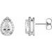 14K White 4x2.5 mm Pear 1/4 CTW Natural Diamond Halo-Style Earrings