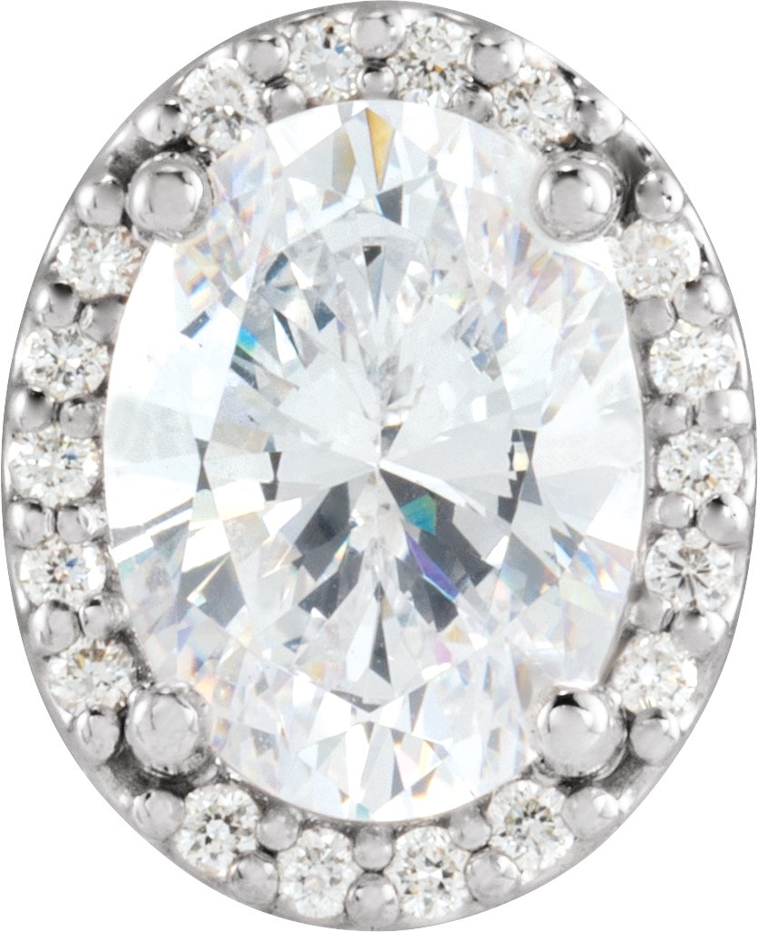 Oval 4-Prong Halo-Style Earring Setting