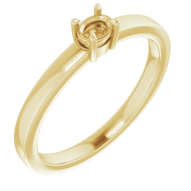 14K Yellow 4x3 mm Oval Ring Mounting