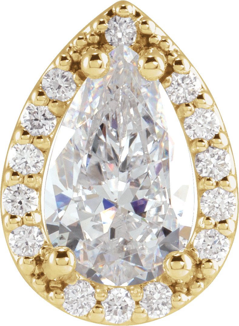 Pear 4-Prong Halo-Style Earring Setting