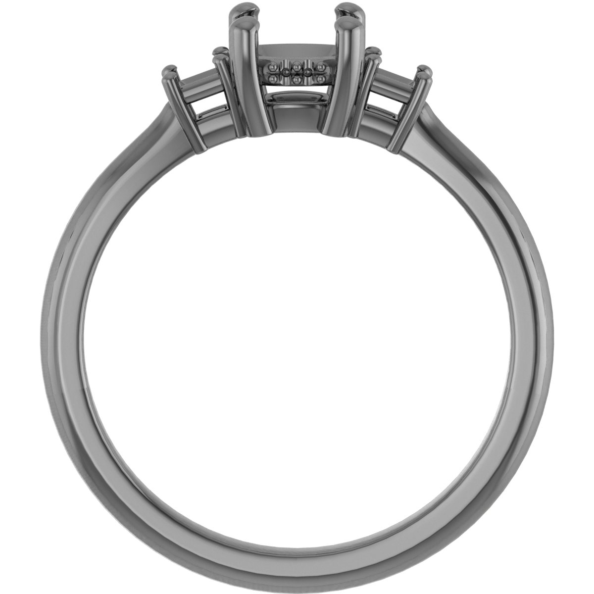 5.5 mm Square Engagement Ring Mounting view 2