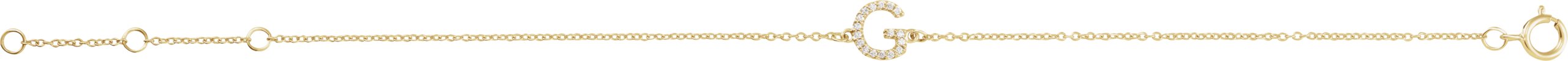 14K Yellow .05 CTW Natural Diamond Initial G 6-7 Bracelet