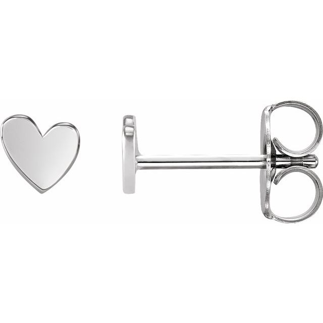 Sterling Silver 4 mm Asymmetrical Left Heart Earring