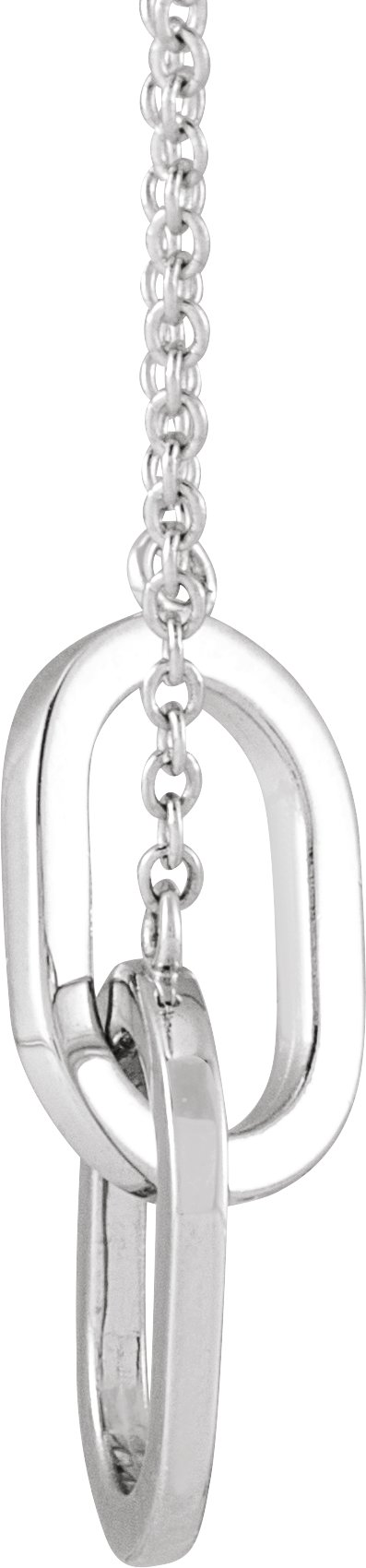 14K White Interlocking Link 18 Necklace