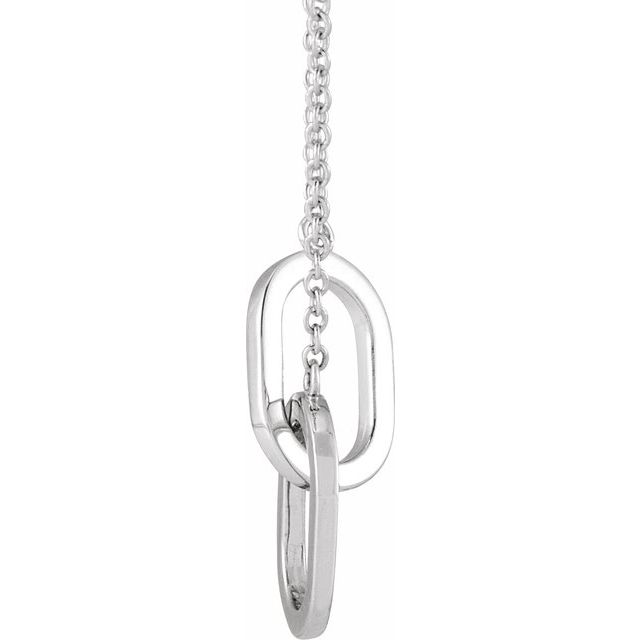 Sterling Silver Interlocking Link 18 Necklace