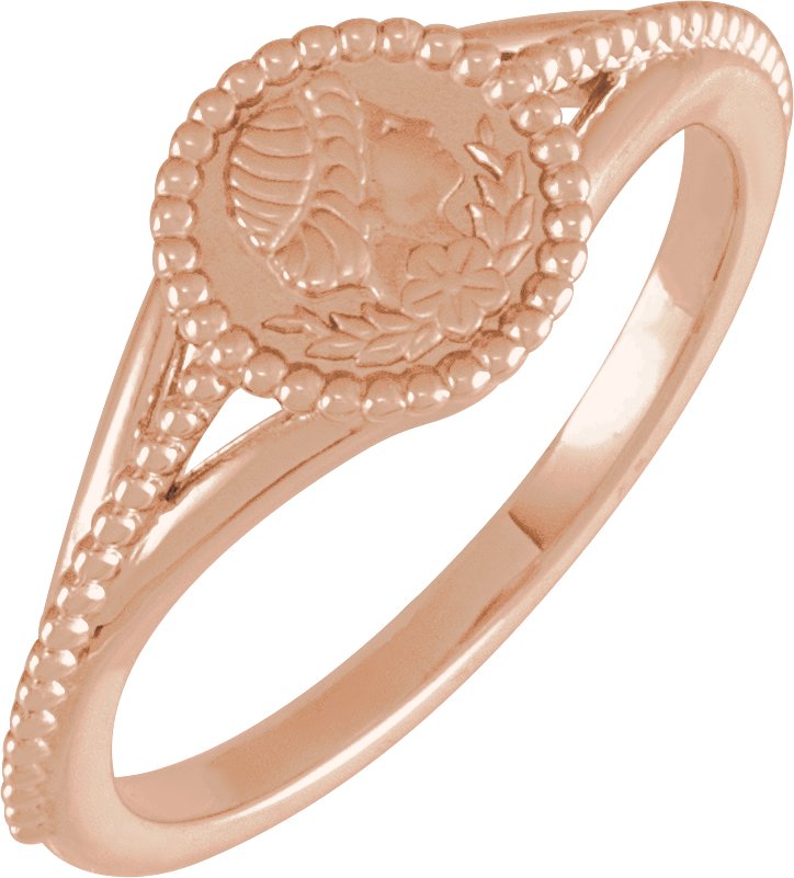 Beaded Cameo Medallion Ring