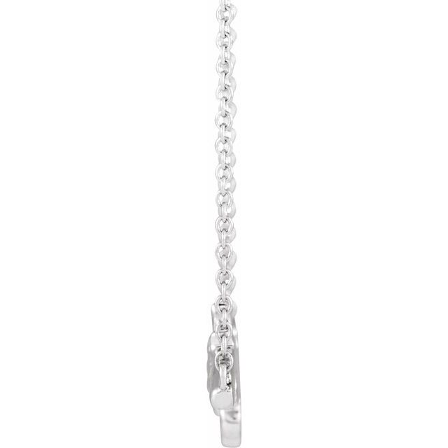 14K White Floral-Inspired Bar 16 Necklace