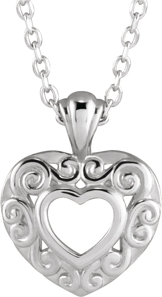 Heart Locket Pendant Necklace in Sterling Silver (18)