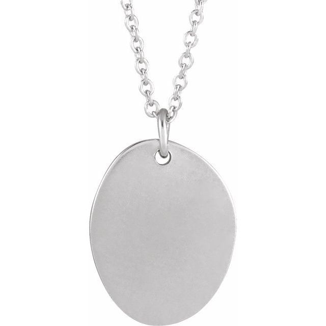 Sterling Silver Engravable Tiny Footprint 18 Necklace