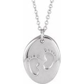 Engravable Tiny Footprint Necklace or Pendant