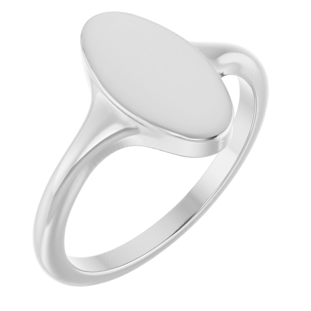 Sterling Silver 13x7 mm Oval Brushed Top Signet Ring