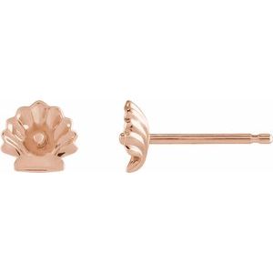 14K Rose 3 mm Pearl Shell Earring Mounting