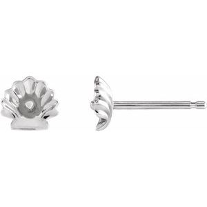 Platinum 3 mm Pearl Shell Earring Mounting