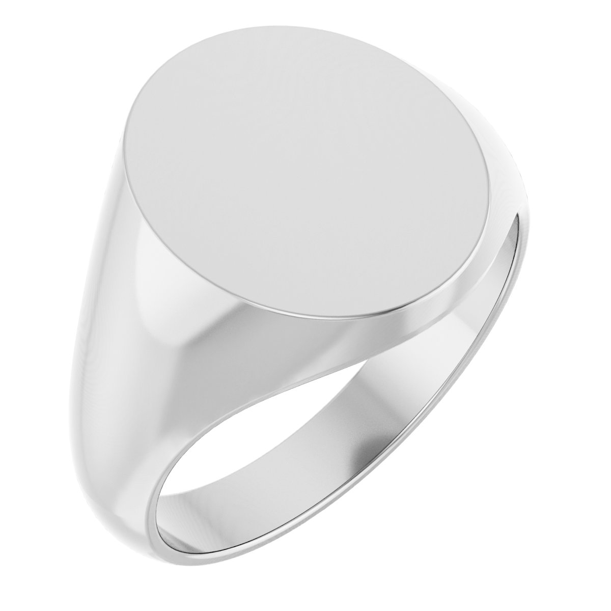 Sterling Silver 15x13 mm Oval Signet Ring