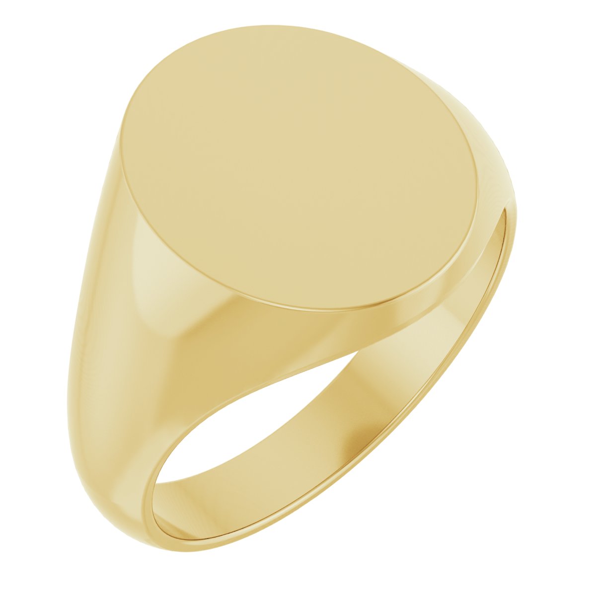 14K Yellow 15x13 mm Oval Signet Ring