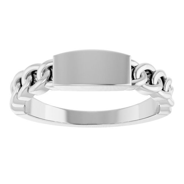 Sterling Silver Engravable Chain Link Ring 