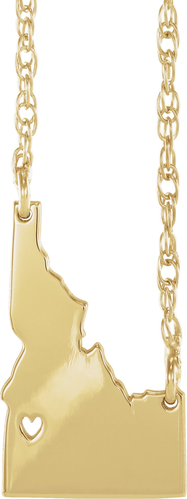 Engravable State with Heart-Pierced City Necklace
