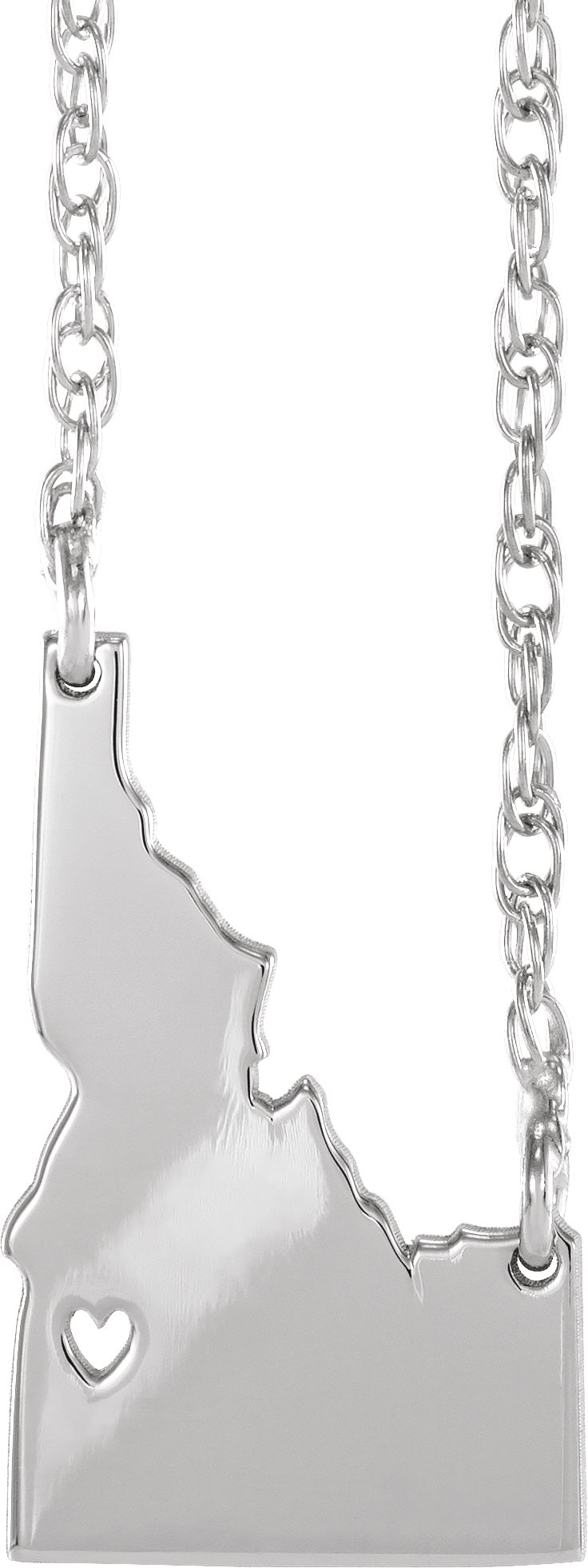 Engravable State with Heart-Pierced City Necklace