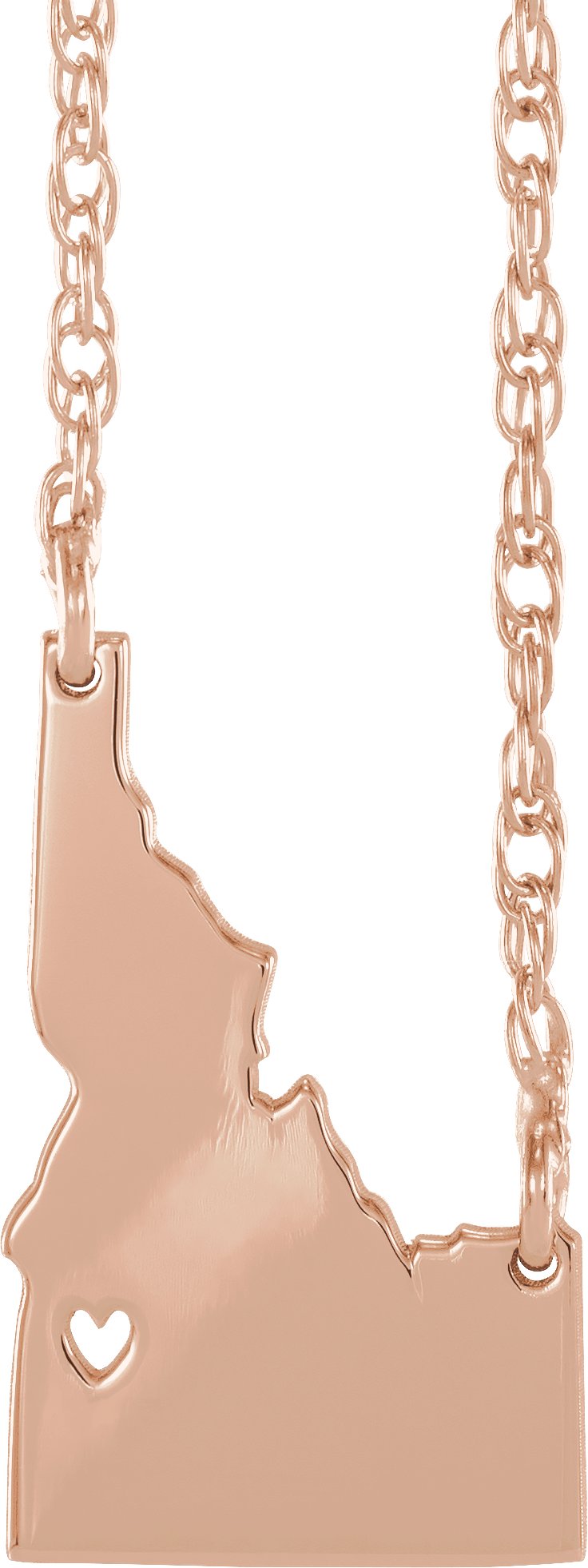 Engravable State with Heart-Pierced City Necklace