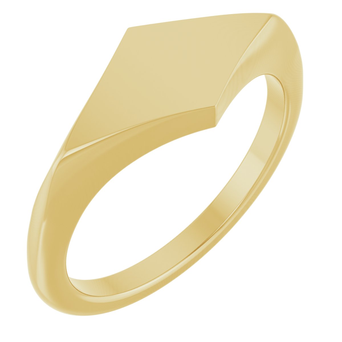 14K Yellow Geometric Signet Ring