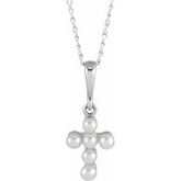 Pearl Youth Cross Necklace or Pendant