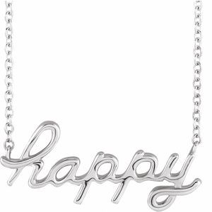 Sterling Silver Happy 18" Necklace