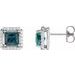 14K White Lab-Grown Alexandrite & .08 CTW Natural Diamond Halo-Style Earrings