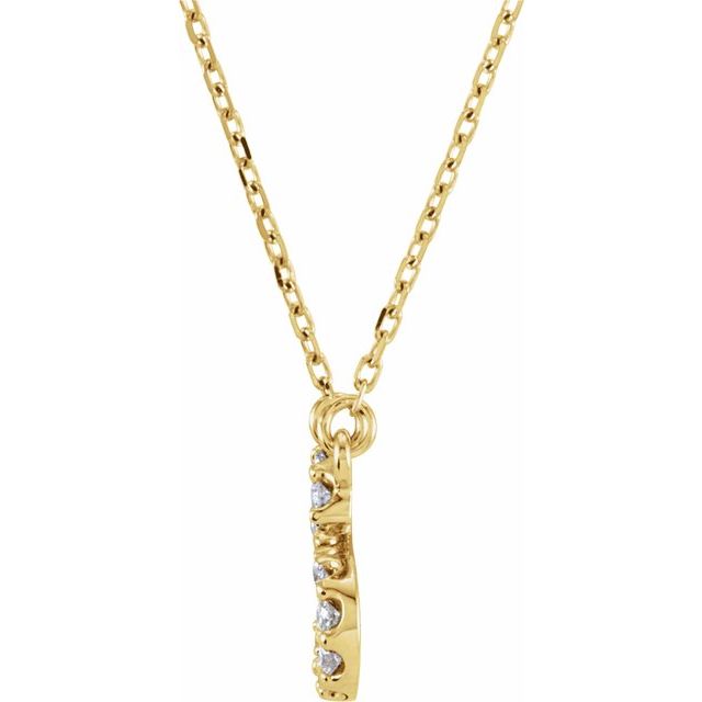 14K Yellow 1/8 CTW Natural Diamond Initial H 16 Necklace