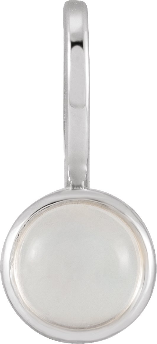 Platinum Natural Rainbow Moonstone Charm or Pendant Ref 19527435