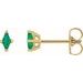 14K Yellow 4x2 mm Lab-Grown Emerald Earrings