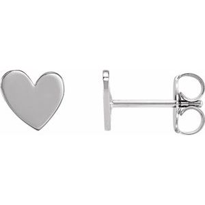Sterling Silver 6 mm Asymmetrical Heart Earrings
