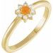 14K Yellow Natural Citrine & .07 CTW Natural Diamond Halo-Style Ring 