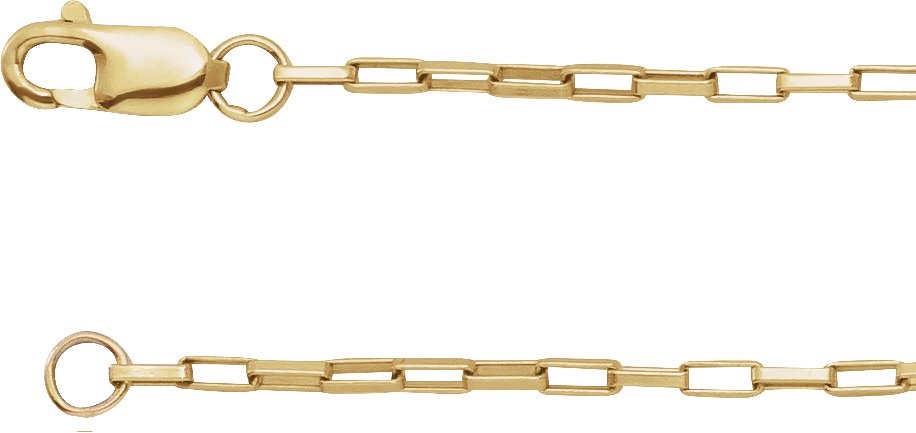 14K Yellow 1.2 mm Elongated Box 24" Chain