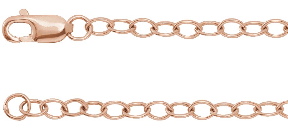 14K Rose 2.5 mm Cable 20" Chain