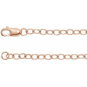 14K Rose 2.5 mm Cable 20" Chain