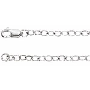 14K White 2.5 mm Cable 20" Chain