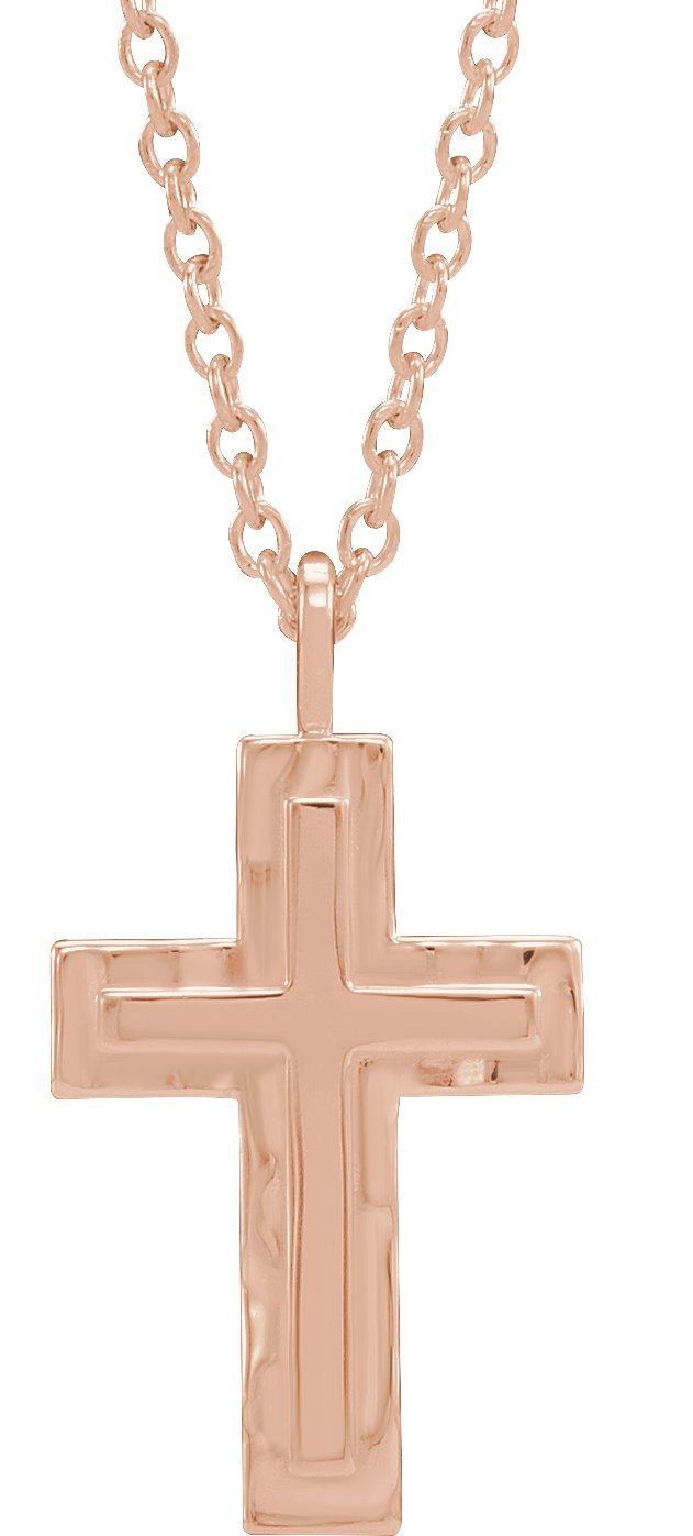 Textured Cross Necklace or Pendant