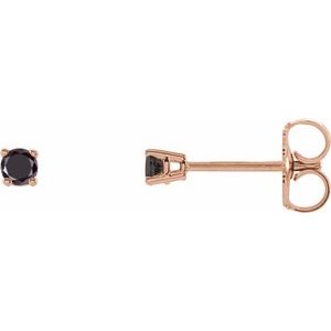 14K Rose 1/5 CTW Natural Black Diamond Stud Earrings
