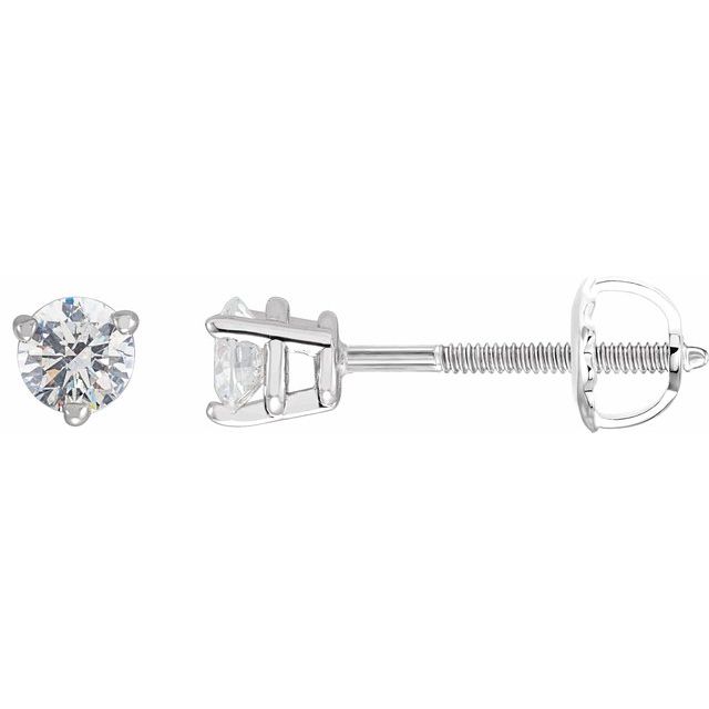 14K White 1/3 CTW Natural Diamond Threaded Post Earrings